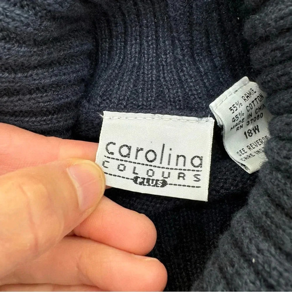 Carolina Colours Vintage Patriotic American Flag Turtleneck Sweater USA - Picture 4 of 9